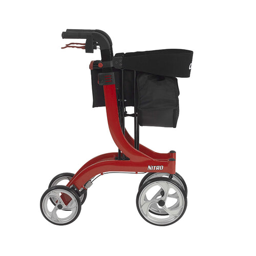 Drive Medical RTL10266 Nitro Euro Style Rollator Rolling Walker, Red